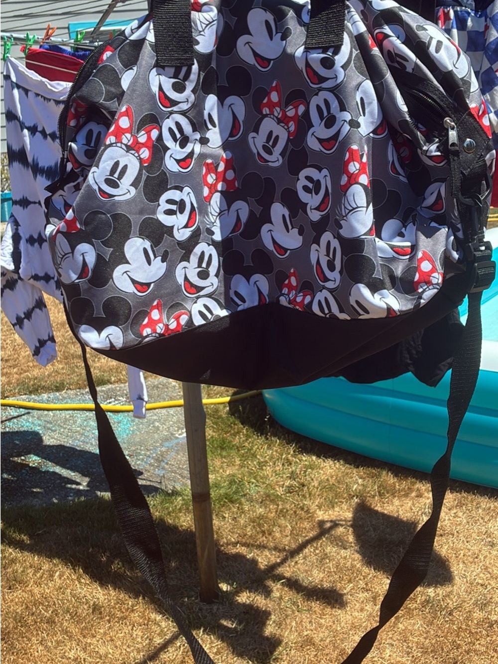 Mickey & Minnie Printed Black Duffel Bag